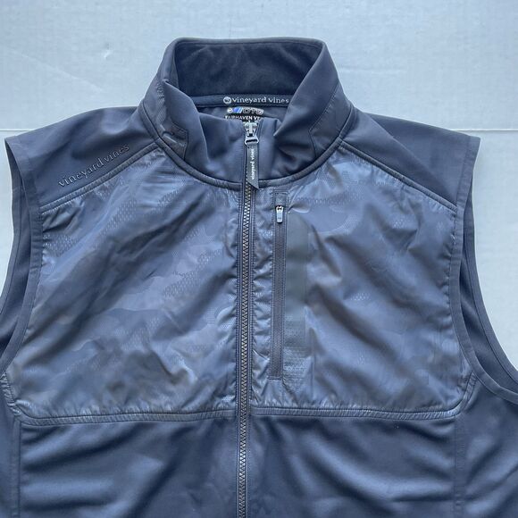 Vineyard Vines On The Go Fairhaven Golf Vest Full Zip Lightweight Jacket Black - Picture 4 of 11
